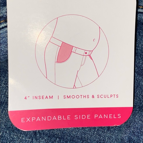 Isabel Maternity Blue Underbelly Midi Jean Shorts Size 6 - Picture 4 of 5